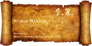 Vrana Miklós névjegykártya